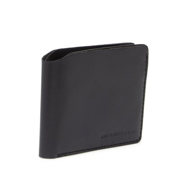John Varvatos Star USA Men's Leather Unlined Billfold Wallet in Gift Box Black
